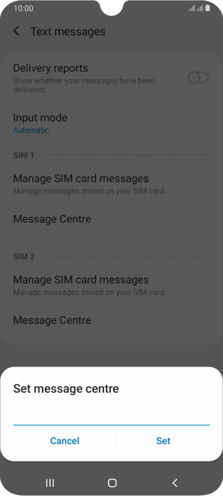 Key in +35387699989 and press Set.