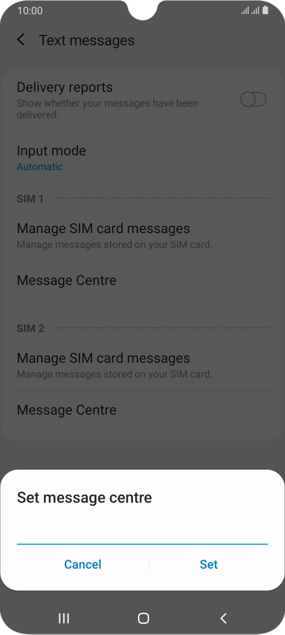 Key in +35387699989 and press Set.