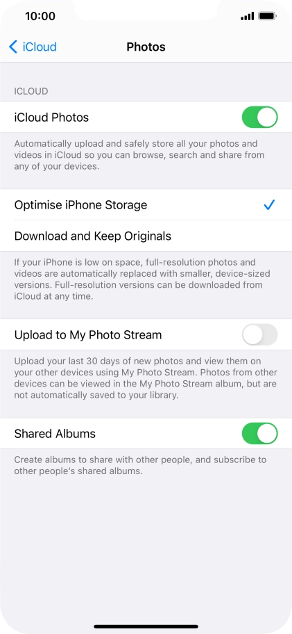Press the indicator next to 