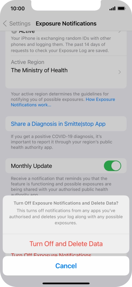 Press Turn Off and Delete Data.