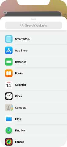 Press the required widget. Press the required widget.