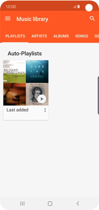 Press the required category and go to the required audio file.