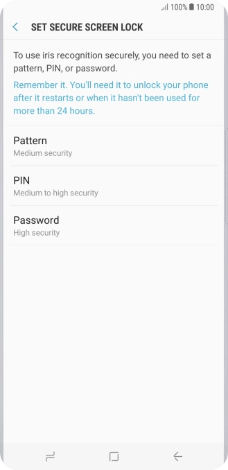 Press the required setting and follow the instructions on the screen to create an additional phone lock code. Press the required setting and follow the instructions on the screen to create an additional phone lock code.
