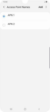 Press the field next to the data connection to activate it.