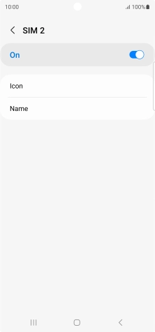 Press the indicator to turn use of the SIM on or off.