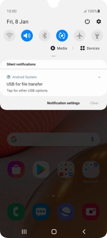 Press Tap for other USB options..