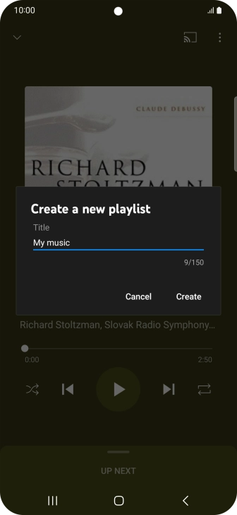 Key in a name for the playlist and press Create.