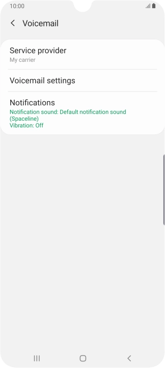 Press Voicemail settings.
