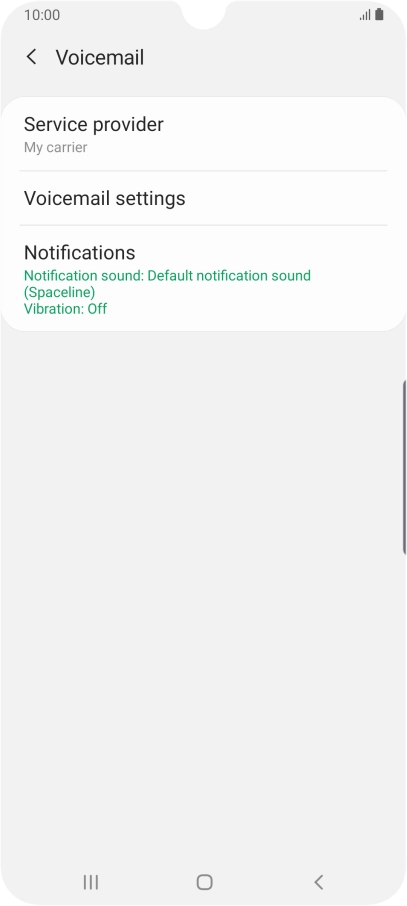 Press Voicemail settings.