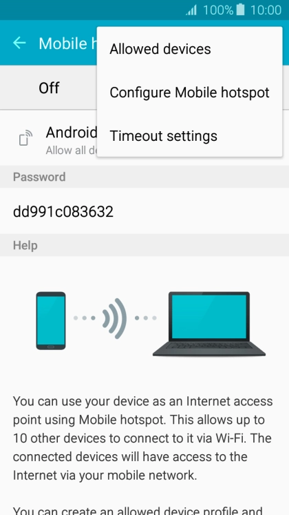 Press Configure Mobile hotspot.