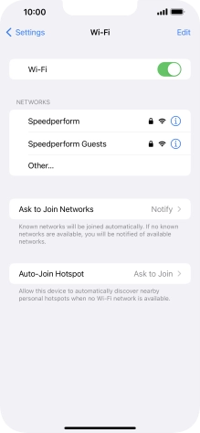 Press the required Wi-Fi network and key in the password for the Wi-Fi network.