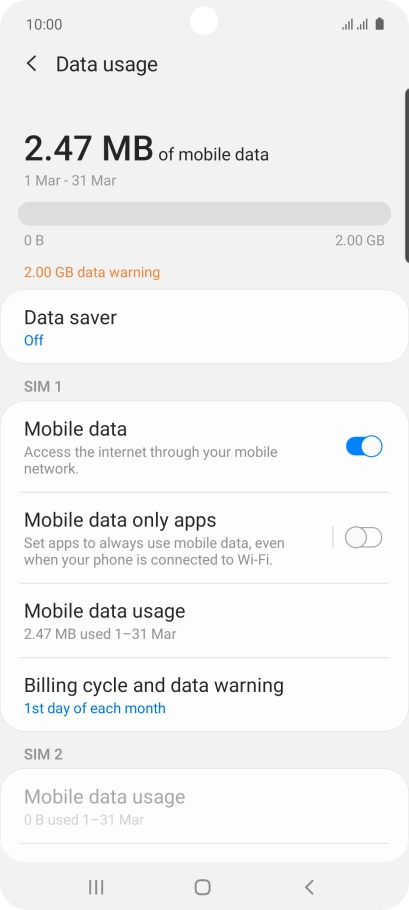 The total data usage is displayed.