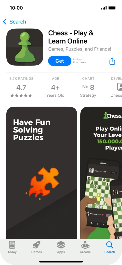 Press Get and follow the instructions on the screen to install the app.
