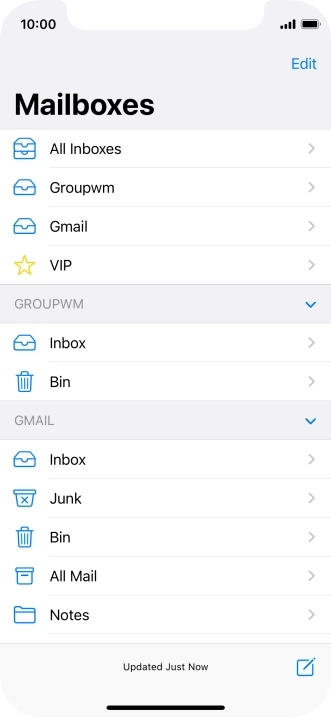 Press the required email account.