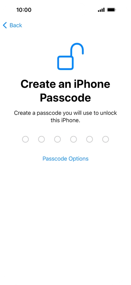 Press Passcode Options.
