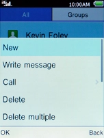 Select New and press the Left selection key.