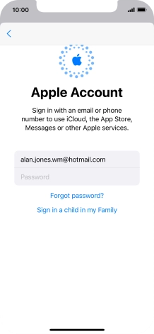 Press Password and key in the password for your Apple ID.
