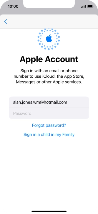 Press Password and key in the password for your Apple ID.