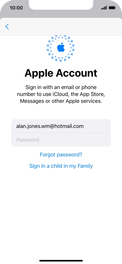 Press Password and key in the password for your Apple ID.