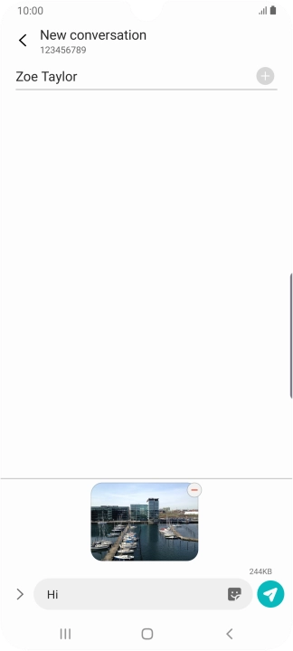 Press the send icon when you've finished your picture message.