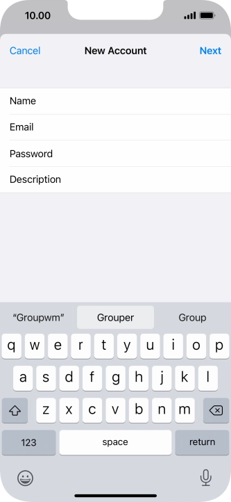 Press Description and key in the required name.