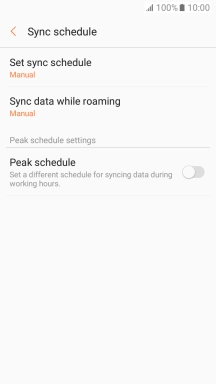 Press Set sync schedule. Press Set sync schedule.