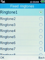 Select the required ring tones to hear them.
