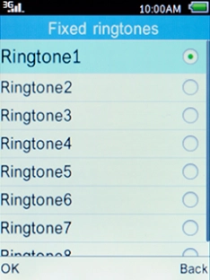 Select the required ring tones to hear them.