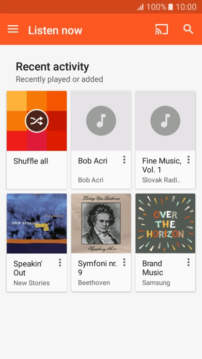 Slide your finger right starting from the left side of the screen.