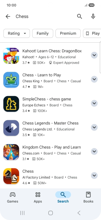 Press the required app.