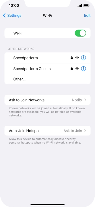Press the required Wi-Fi network and key in the password for the Wi-Fi network.