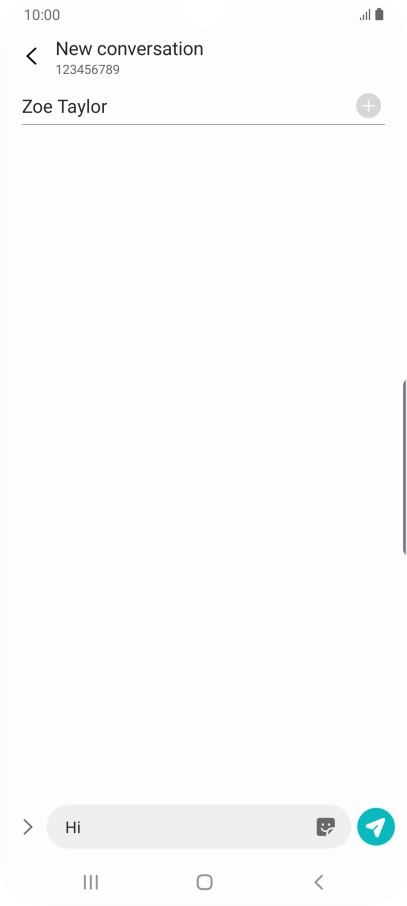 Press the send icon when you've finished your text message.