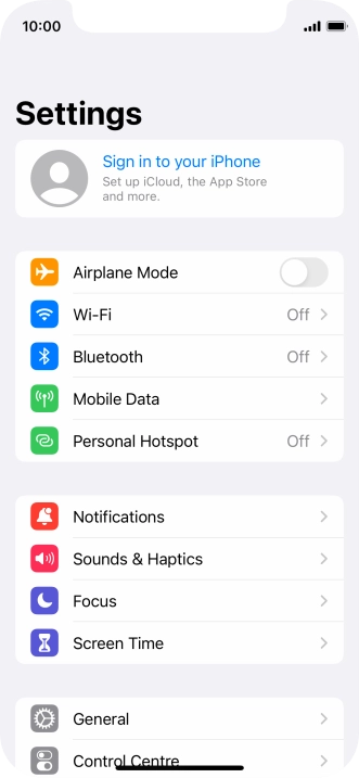 Press Sign in to your iPhone.