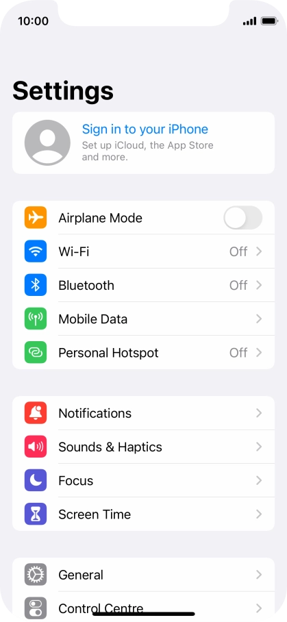 Press Sign in to your iPhone.