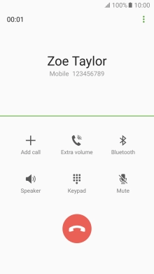 Press the end call icon.