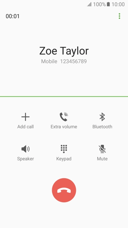 Press the end call icon.