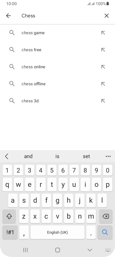 Key in the name or subject of the required app and press the search icon.