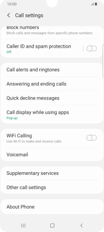 Press Supplementary services.