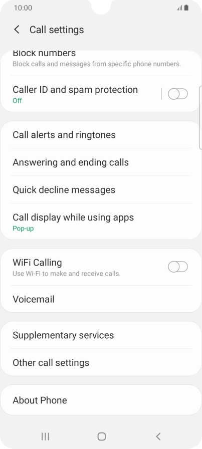 Press Supplementary services.
