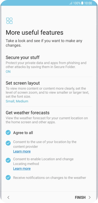 Follow the instructions on the screen to transfer the content from the other phone and finish the activation of your phone.