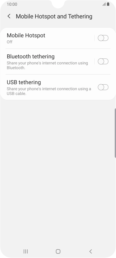 Press Mobile Hotspot.