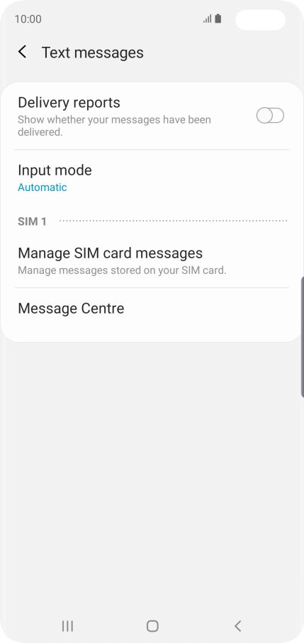Press Message Centre.
