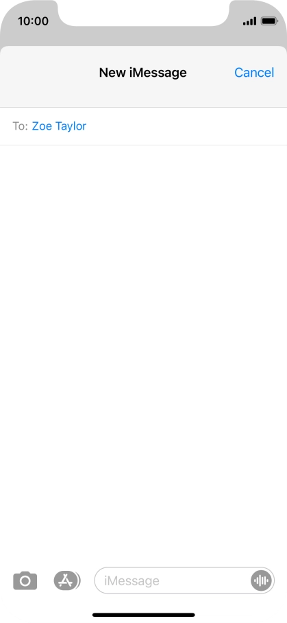 If the recipient can receive iMessages, iMessage is displayed in the text input field. If the recipient can receive iMessages, iMessage is displayed in the text input field.