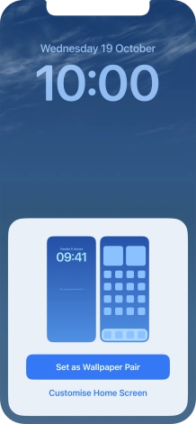 To use the same colour theme on the home screen, press Set as Wallpaper Pair.