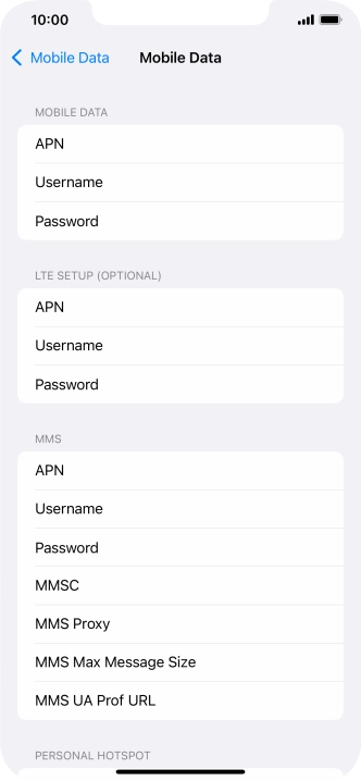 Press APN and key in live.vodafone.com.