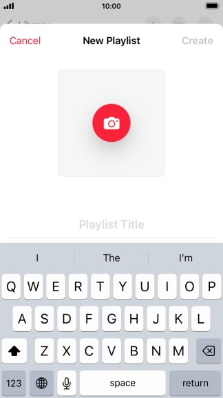 Press the text input field and key in a name for the playlist.