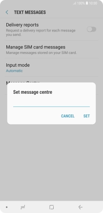 Key in +35387699989 and press SET.