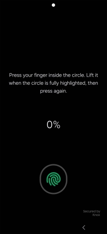 Follow the instructions on the screen to create the phone lock code using your fingerprint.
