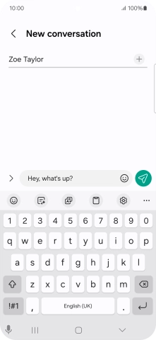 Create a new message and write the required text.