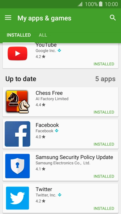 Press the required app.